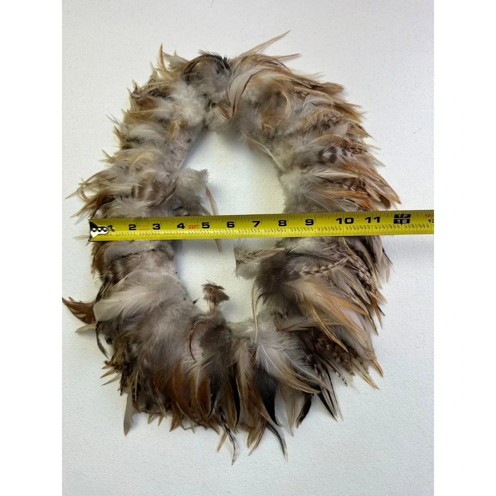 Vtg Pheasant Feather Natural Wreath Fall Rustic Decor Hat‎ Band Hair Boho Whimsy